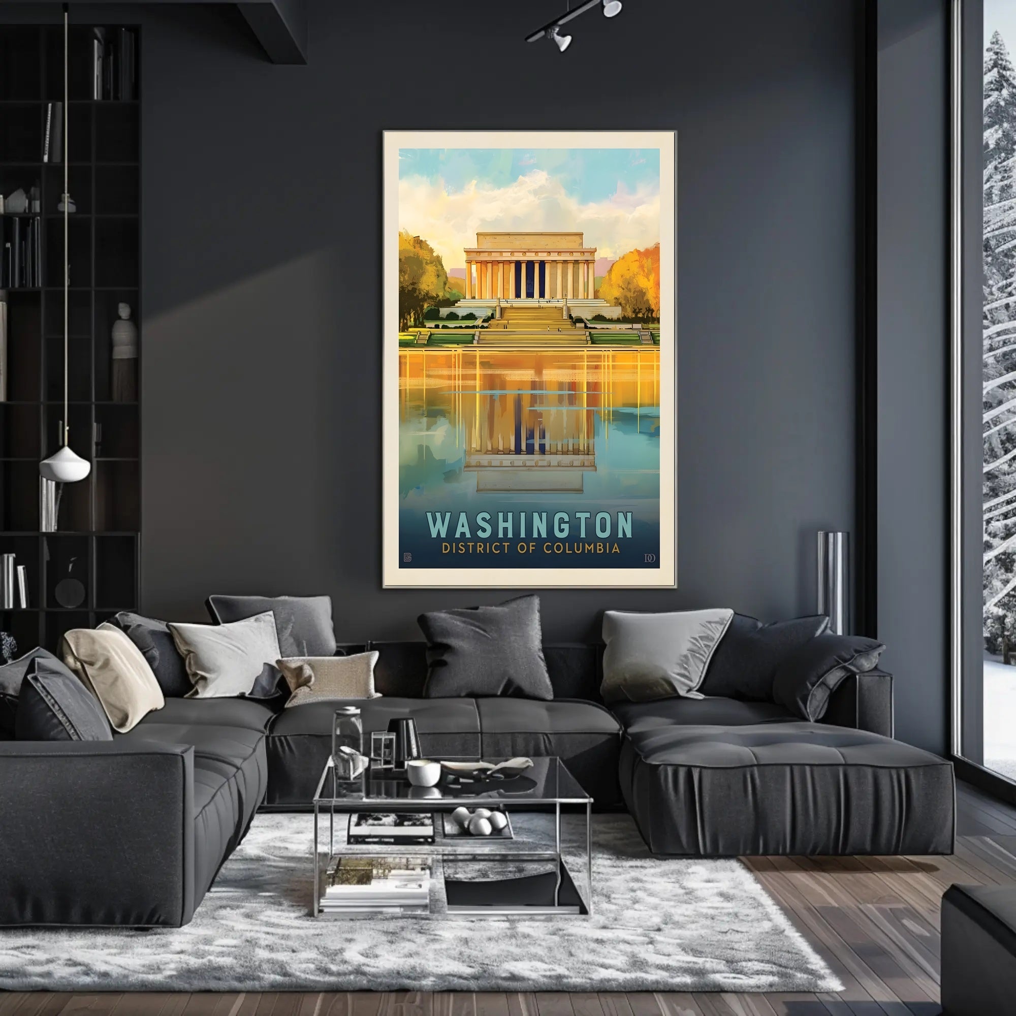 Lincoln Memorial Poster: Vibrant Landmark Reflection Art PosterGoat