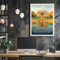 Lincoln Memorial Poster: Vibrant Landmark Reflection Art PosterGoat