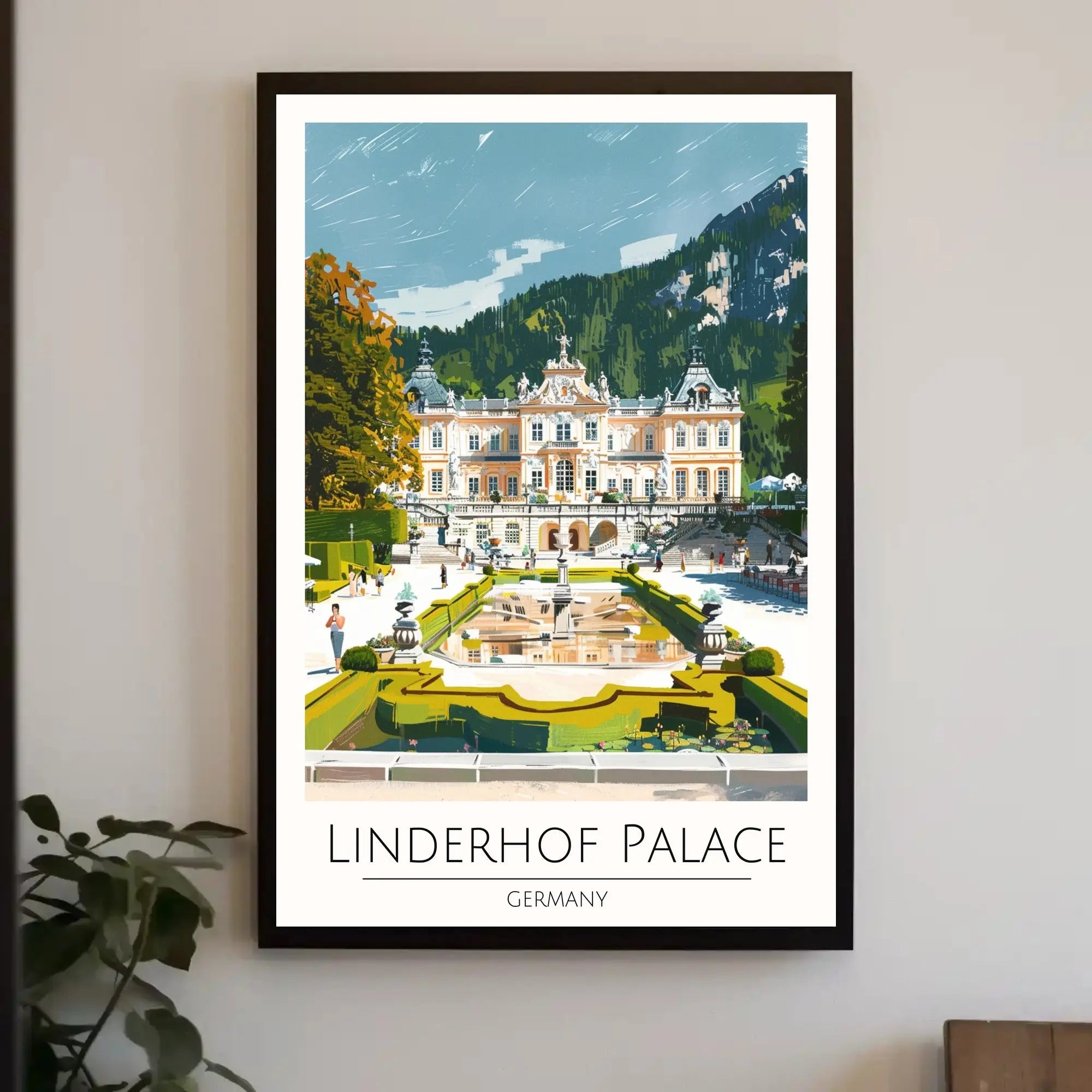 Linderhof Palace Sightseeing Modern Illustration Travel Poster PosterGoat