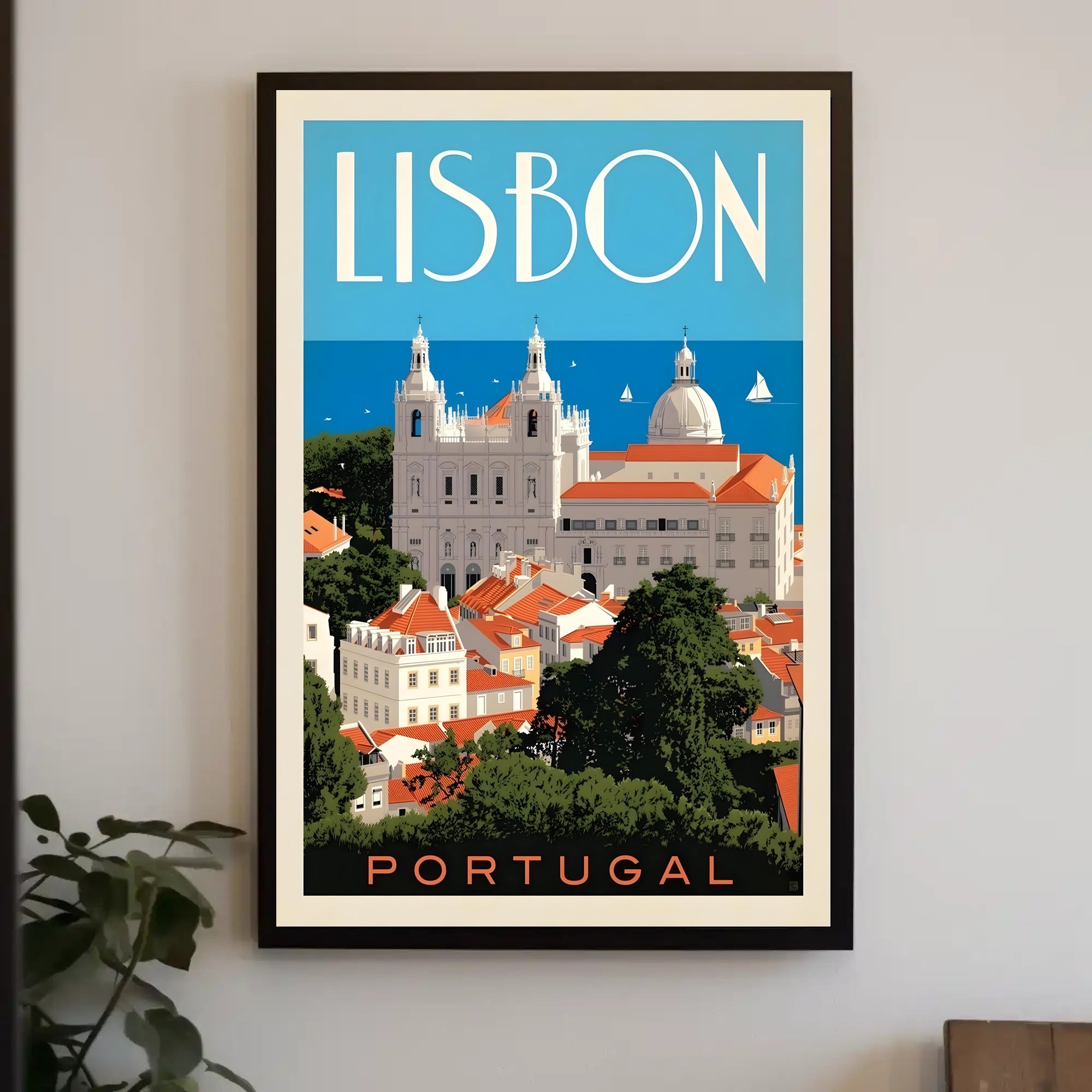 Lisbon Vintage Travel Poster - Mid-Century Maritime Charm PosterGoat