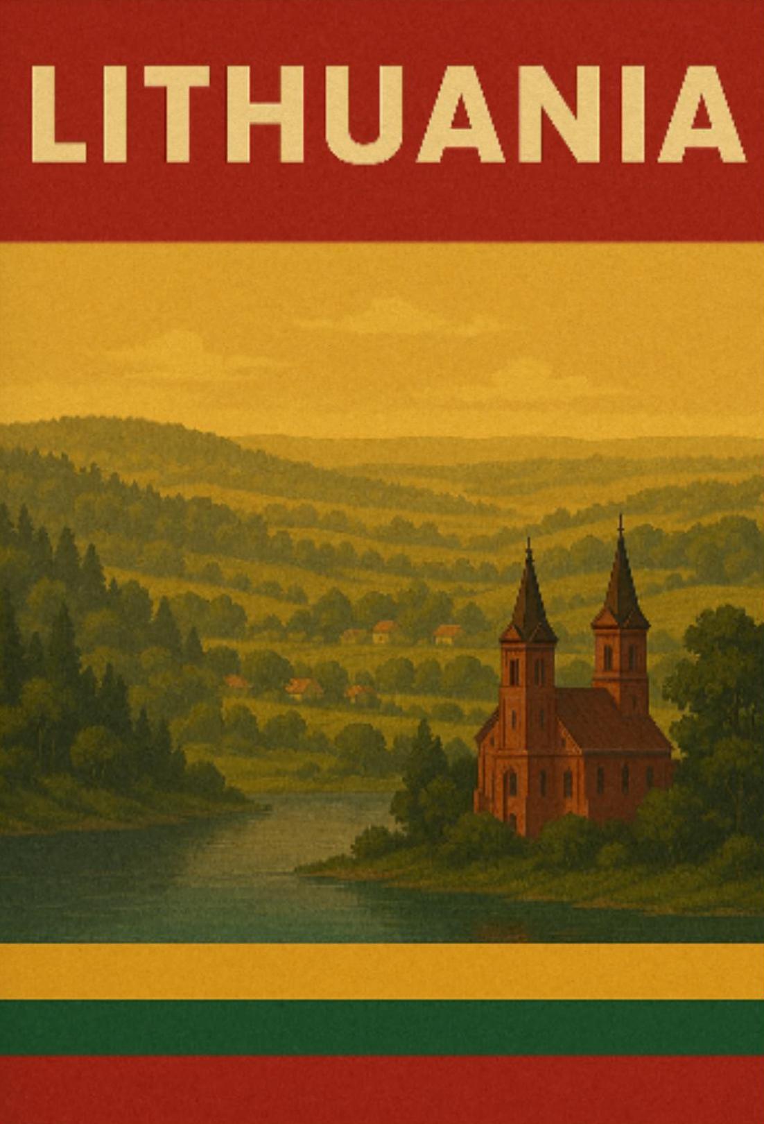 Lithuania Scenic View Vintage Travel Poster PosterGoat