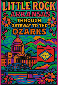 Little Rock Ozarks Retro Travel Poster PosterGoat