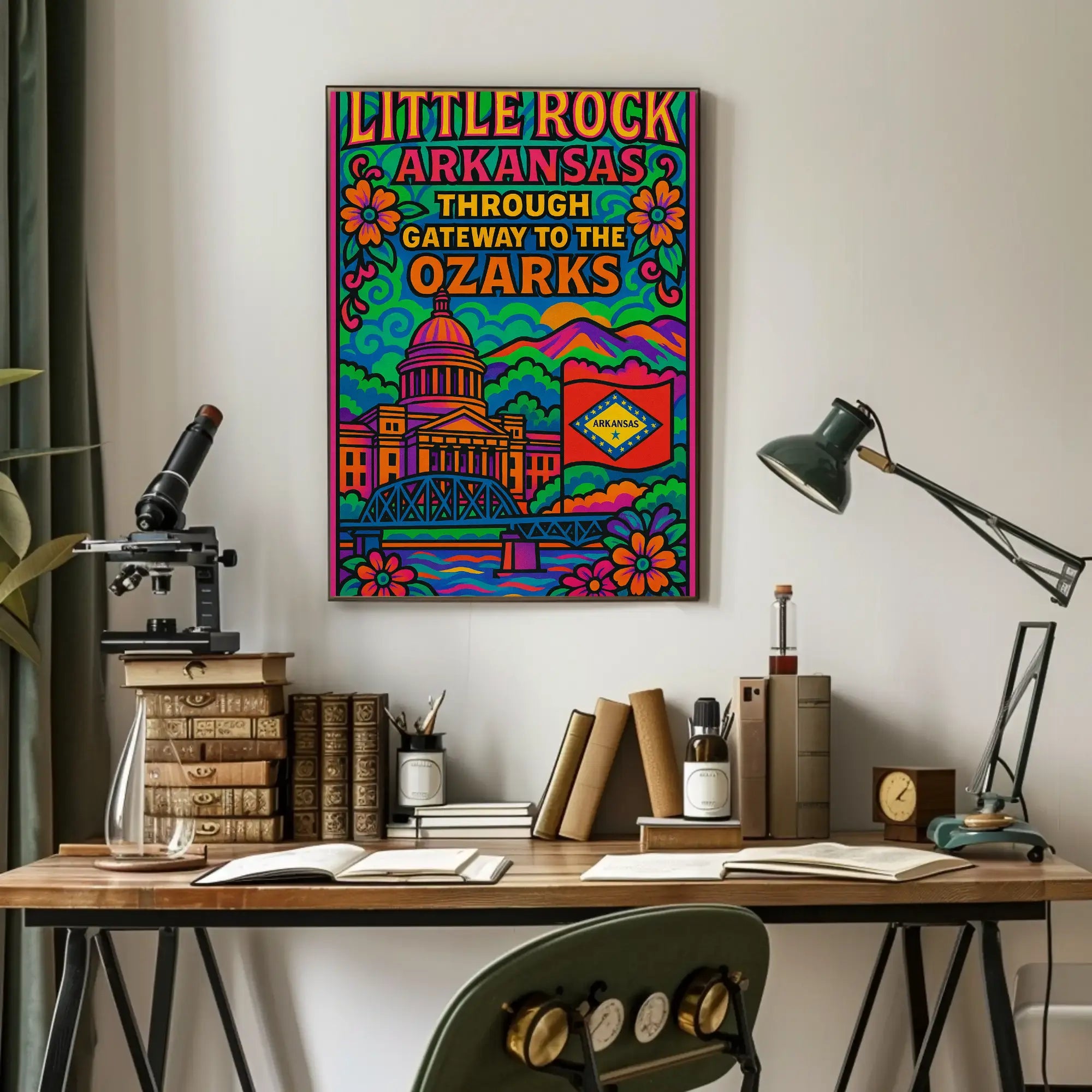 Little Rock Ozarks Retro Travel Poster PosterGoat
