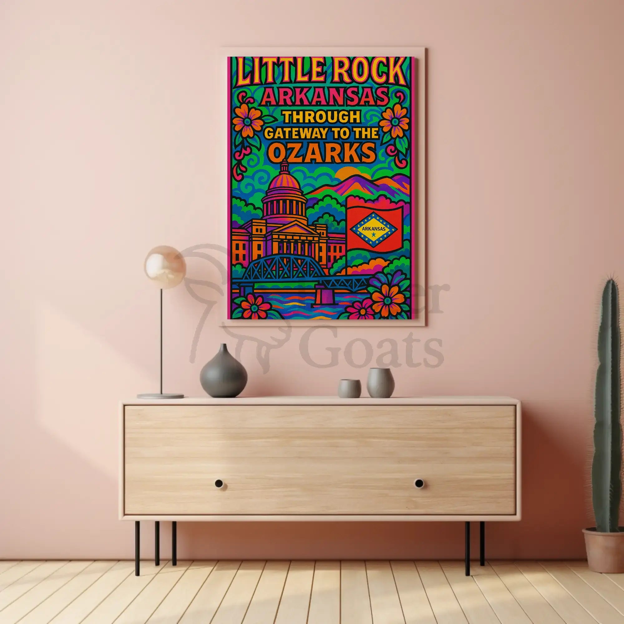 Little Rock Ozarks Retro Travel Poster PosterGoat