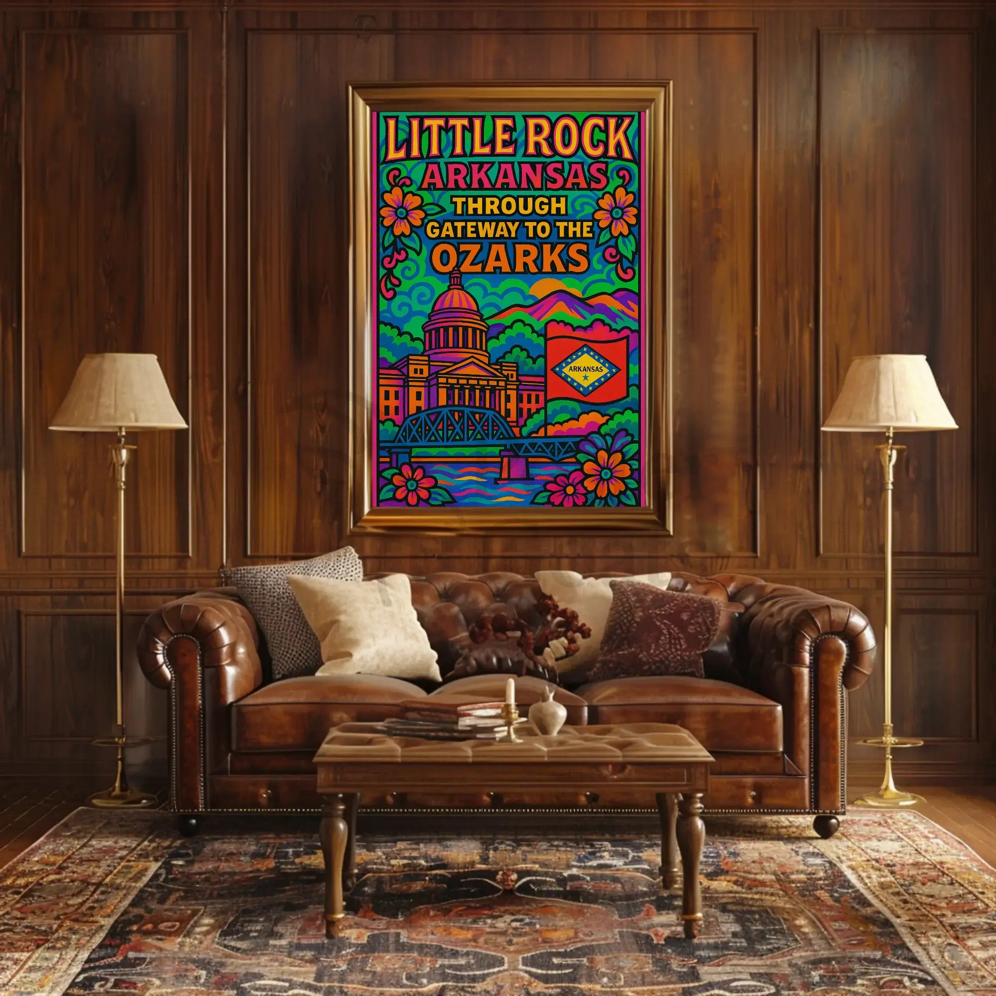 Little Rock Ozarks Retro Travel Poster PosterGoat