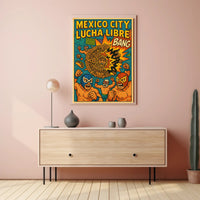 Lively Lucha Libre Wrestling Mask Sports Poster PosterGoat