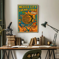 Lively Lucha Libre Wrestling Mask Sports Poster PosterGoat