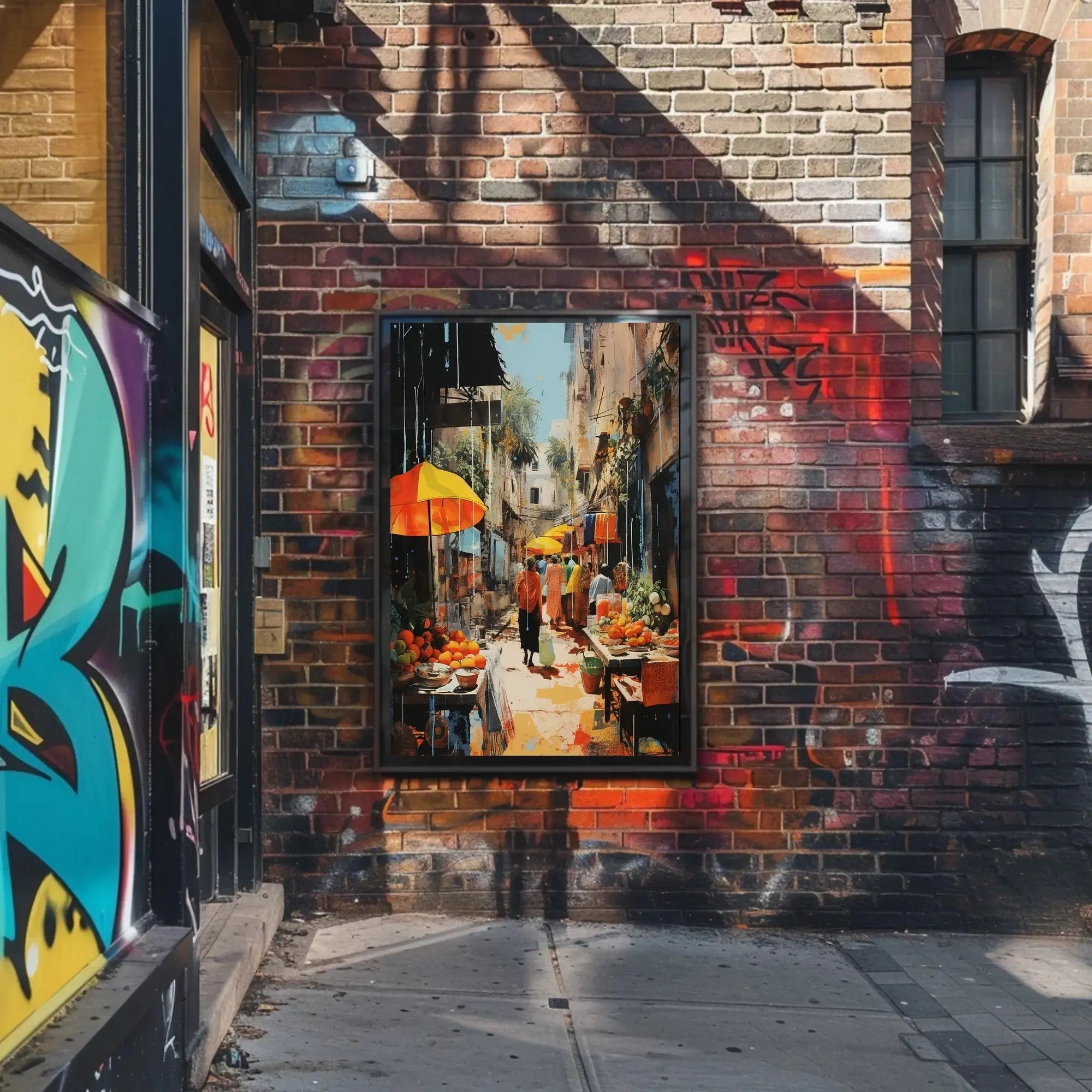 Lively Tropical Market Scene Vibrant Artistic Travel Poster PosterGoat