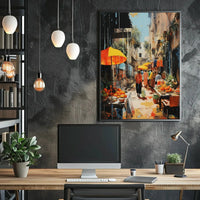 Lively Tropical Market Scene Vibrant Artistic Travel Poster PosterGoat