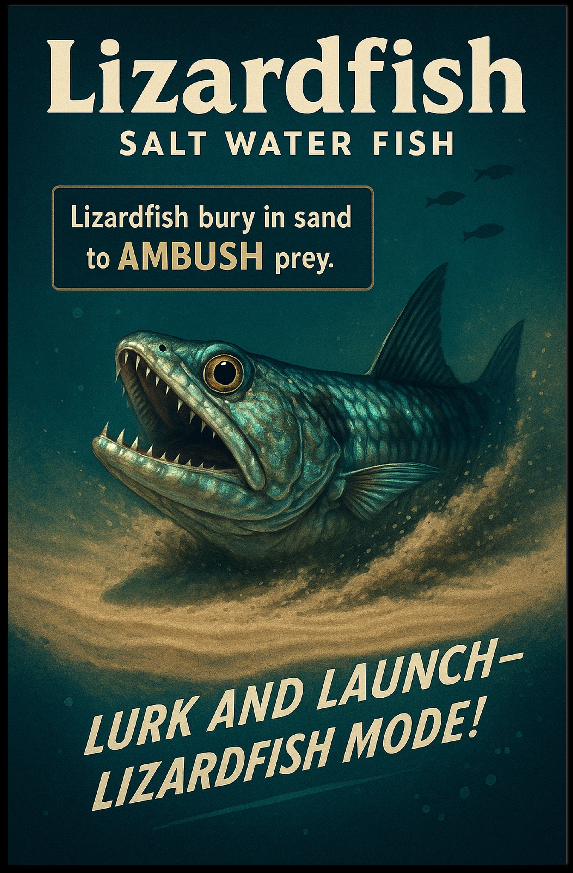 Lizardfish Saltwater Predator Poster PosterGoat