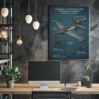 Lockheed T-33 Shooting Star Technical Cutaway Poster PosterGoat