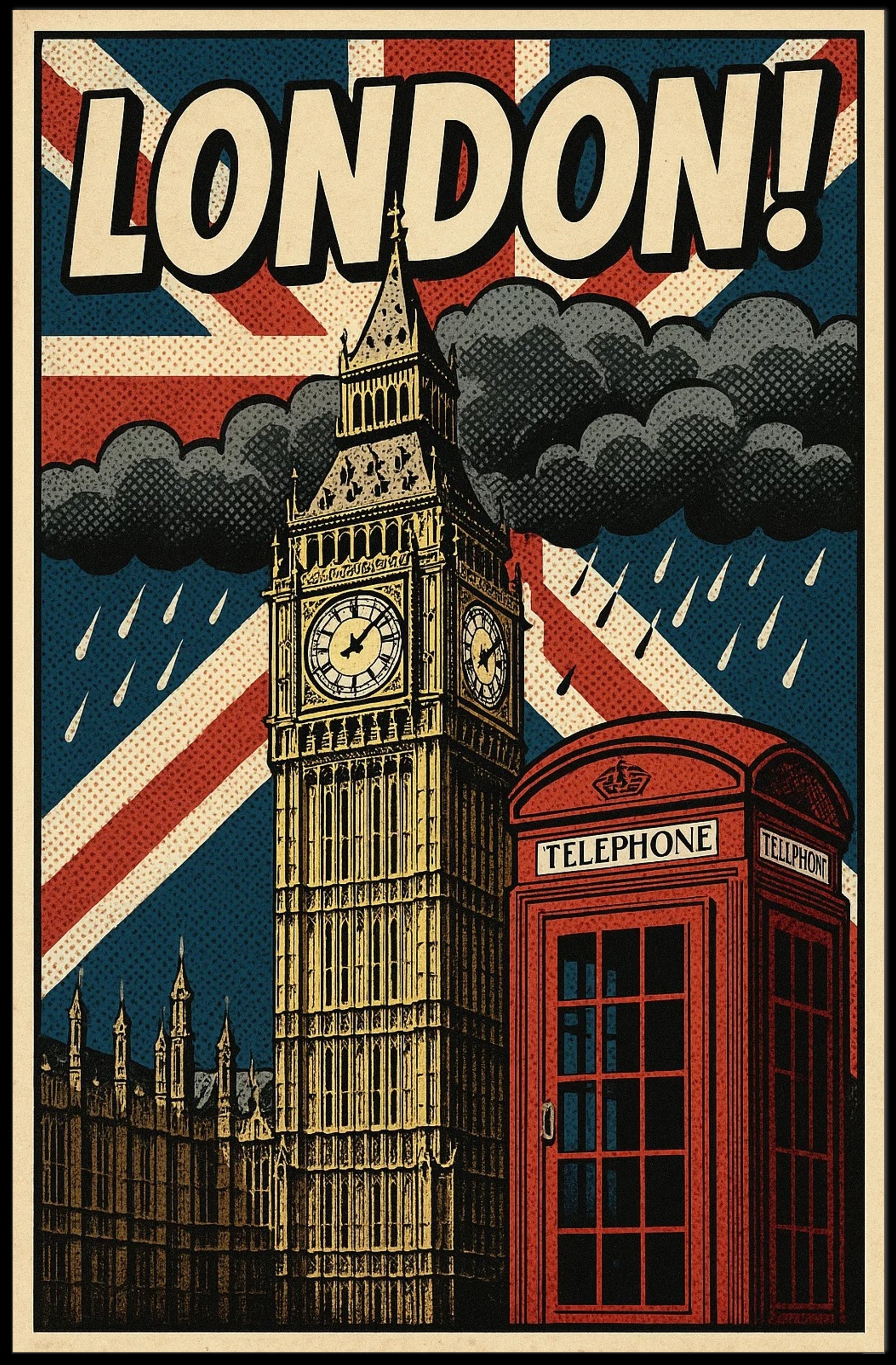 London Pop Art Cityscape Poster PosterGoat