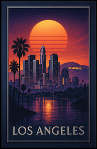 Los Angeles At Sunset Poster PosterGoat