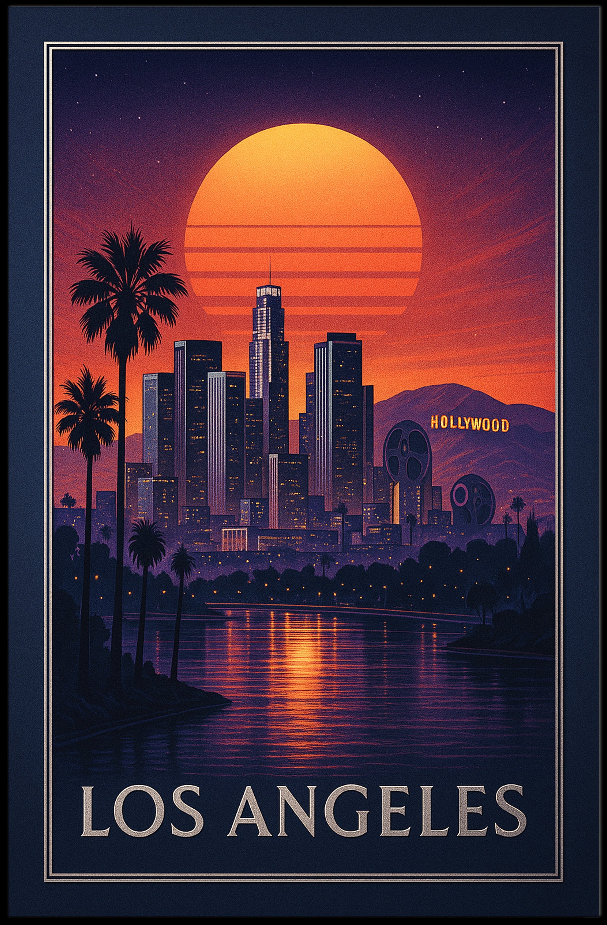 Los Angeles At Sunset Poster PosterGoat