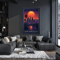 Los Angeles At Sunset Poster PosterGoat
