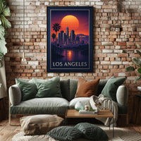 Los Angeles At Sunset Poster PosterGoat