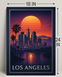 Los Angeles At Sunset Poster PosterGoat
