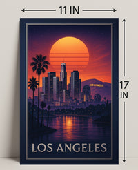 Los Angeles At Sunset Poster PosterGoat