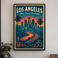 Los Angeles City of Angels Vintage Poster PosterGoat