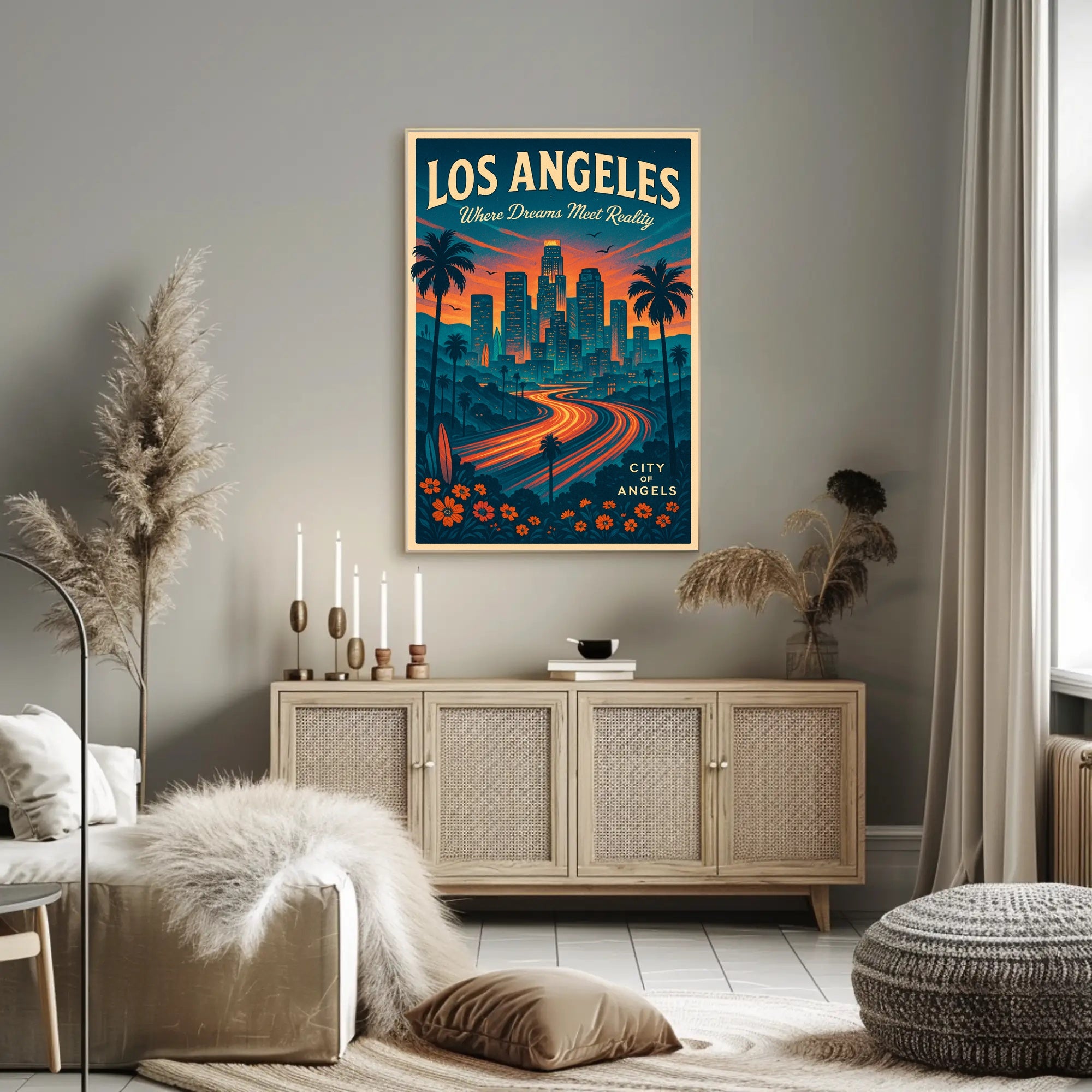 Los Angeles City of Angels Vintage Poster PosterGoat