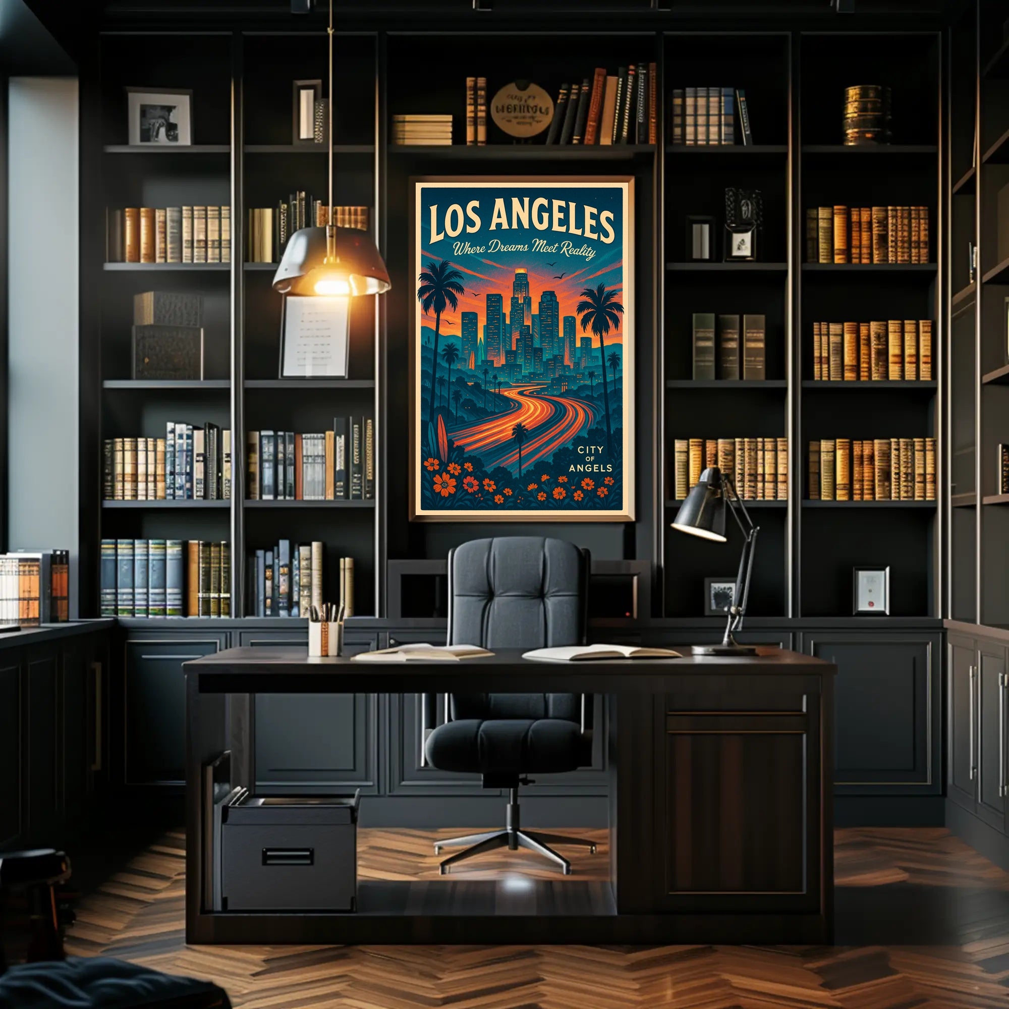 Los Angeles City of Angels Vintage Poster PosterGoat