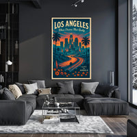 Los Angeles City of Angels Vintage Poster PosterGoat