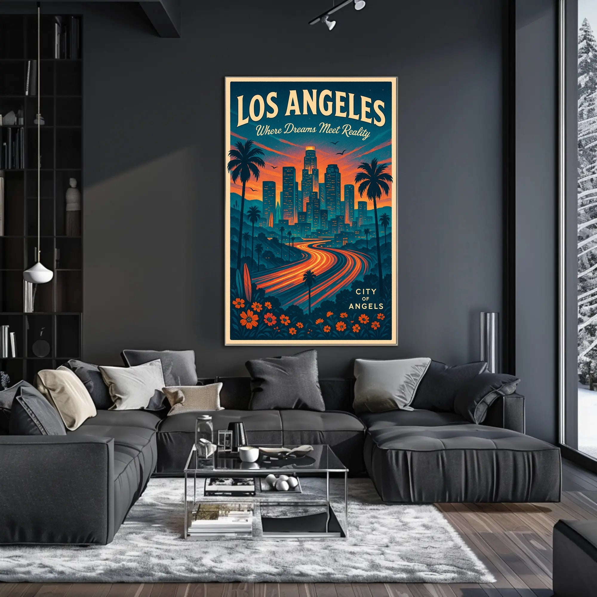 Los Angeles City of Angels Vintage Poster PosterGoat