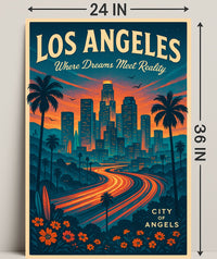 Los Angeles City of Angels Vintage Poster PosterGoat