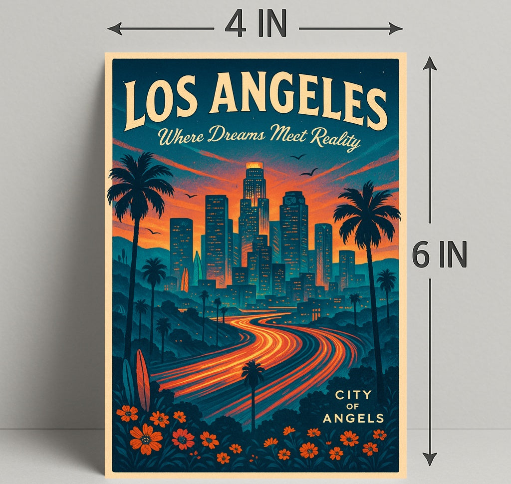 Los Angeles City of Angels Vintage Poster PosterGoat
