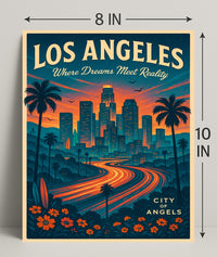 Los Angeles City of Angels Vintage Poster PosterGoat