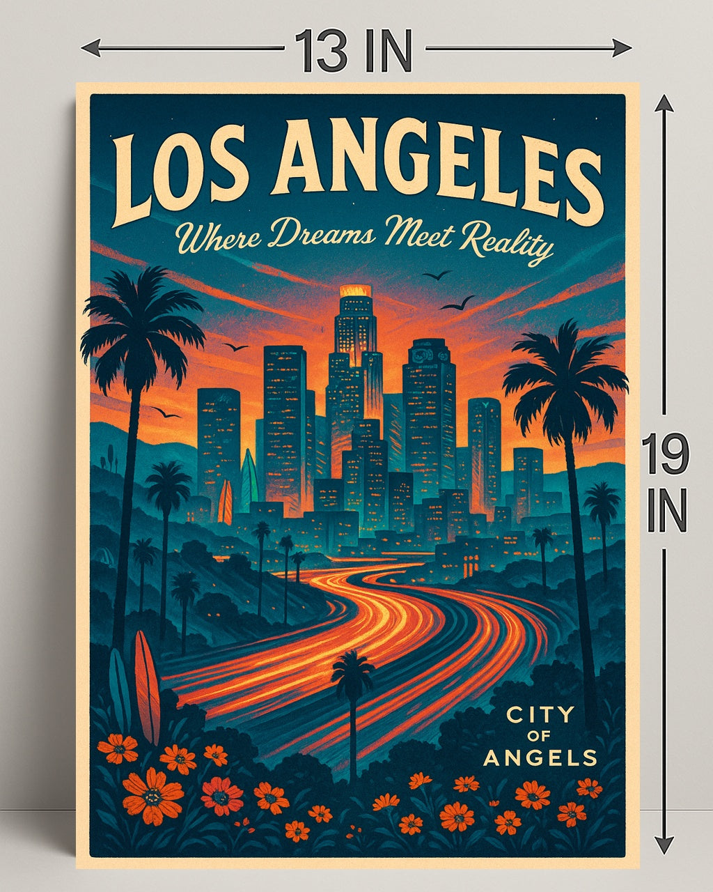 Los Angeles City of Angels Vintage Poster PosterGoat
