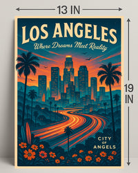 Los Angeles City of Angels Vintage Poster PosterGoat