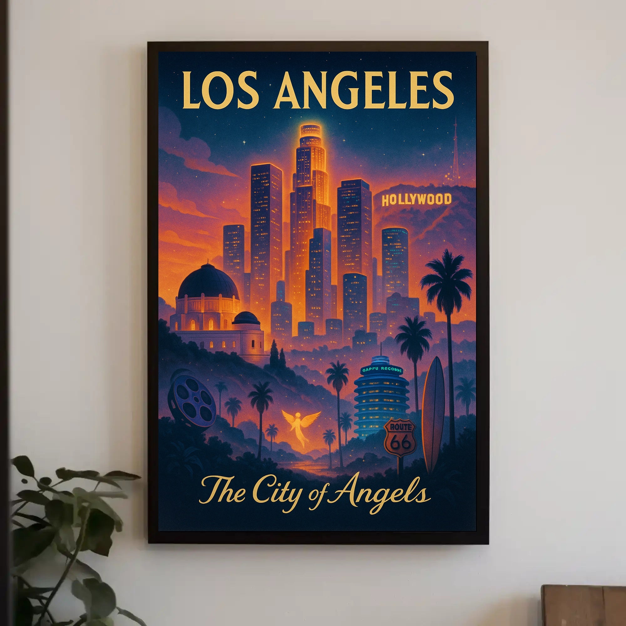 Los Angeles City of Angels Vintage Poster PosterGoat
