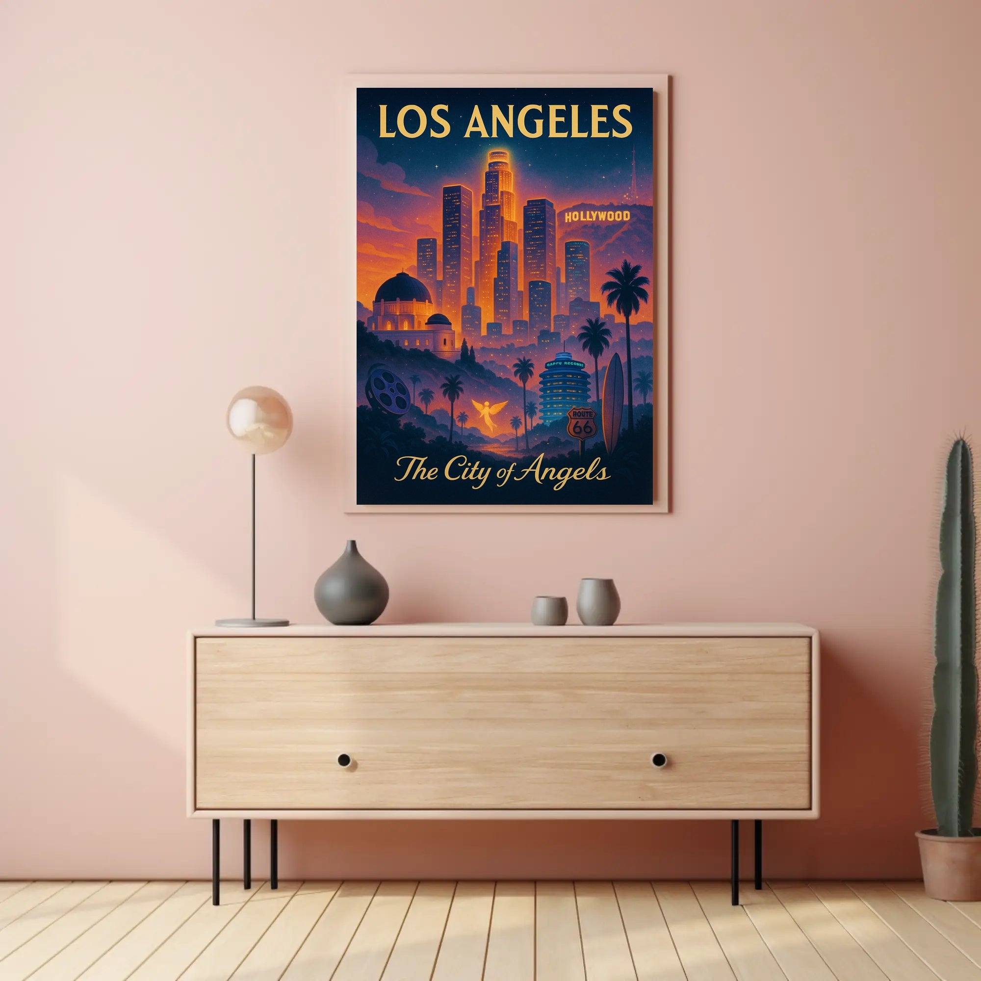 Los Angeles City of Angels Vintage Poster PosterGoat