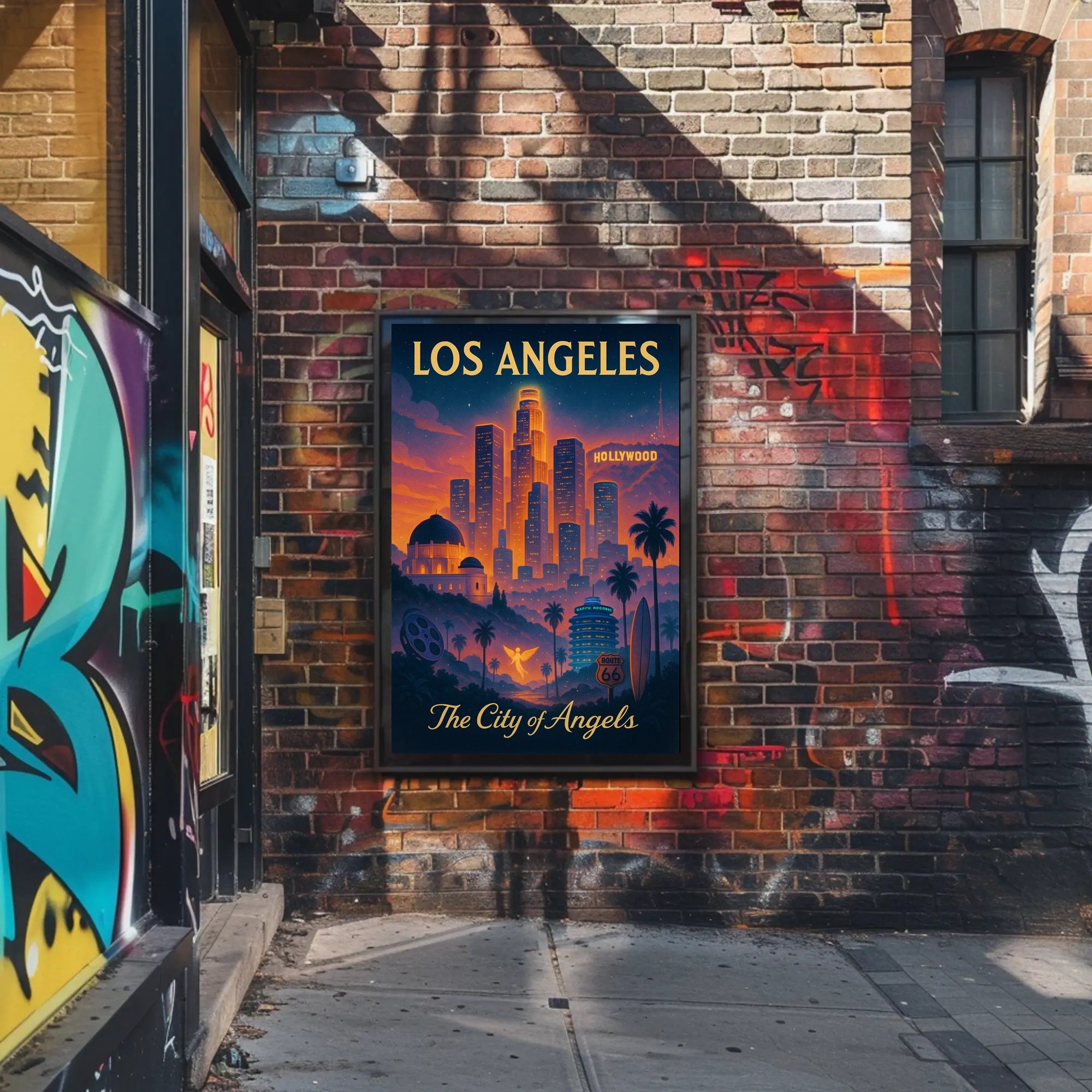 Los Angeles City of Angels Vintage Poster PosterGoat