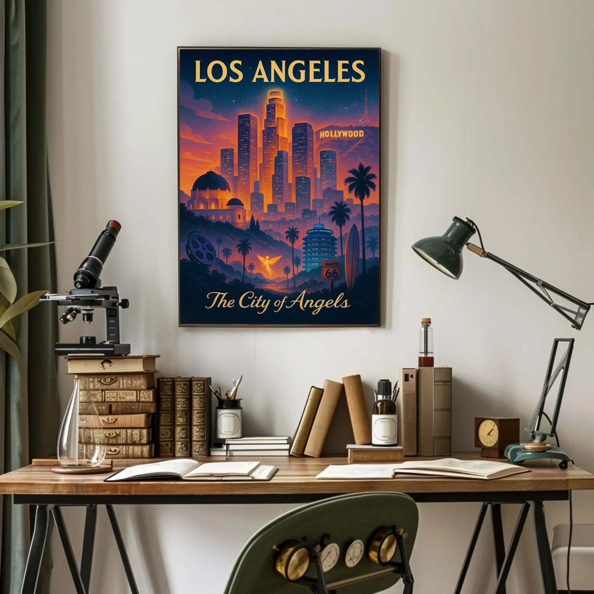 Los Angeles City of Angels Vintage Poster PosterGoat