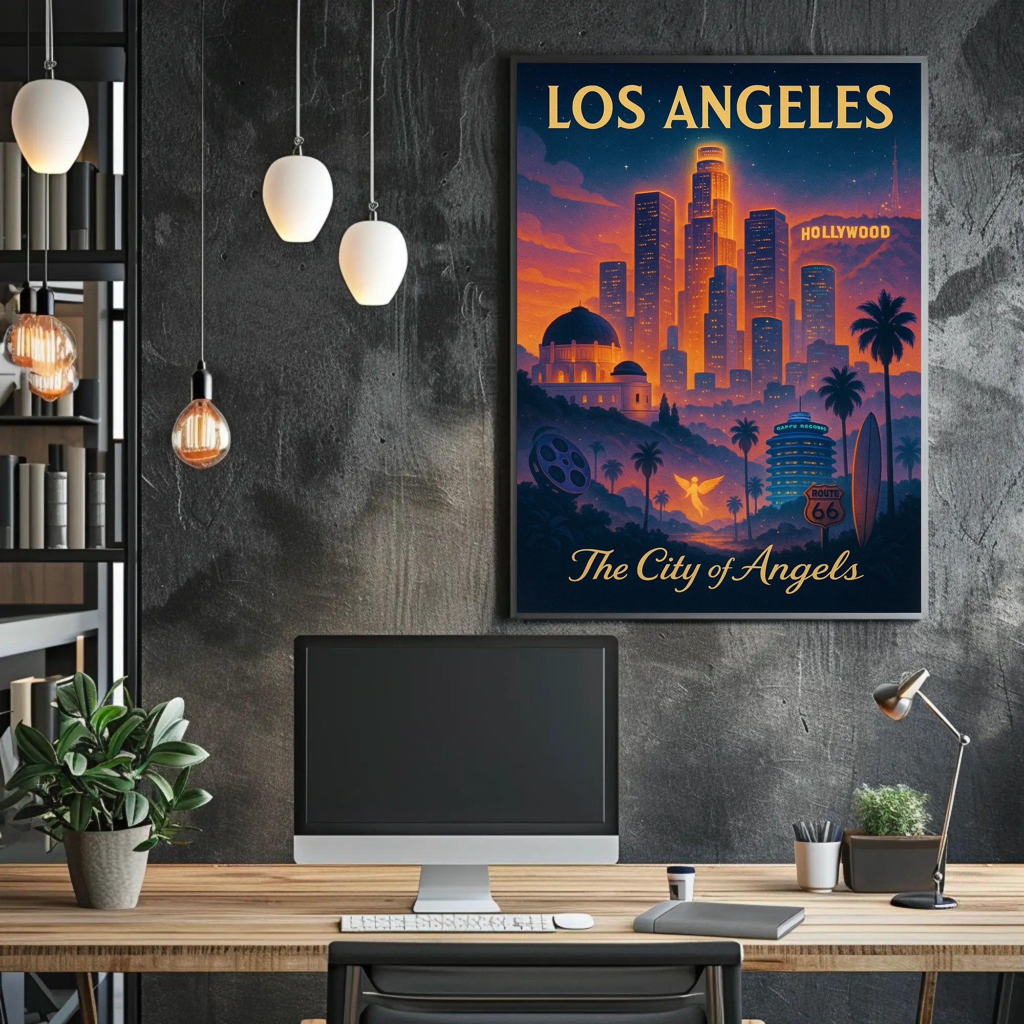 Los Angeles City of Angels Vintage Poster PosterGoat