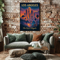 Los Angeles City of Angels Vintage Poster PosterGoat