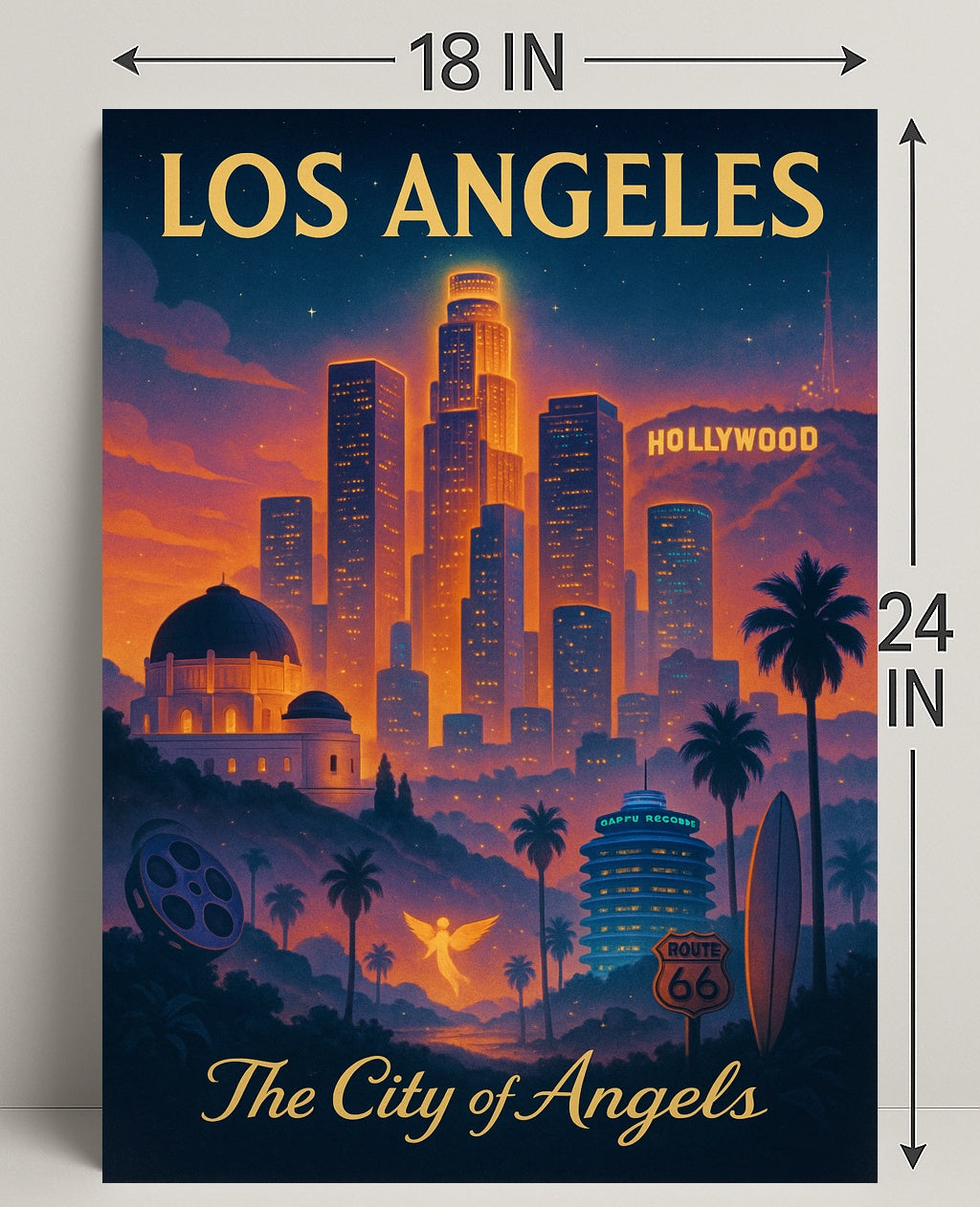 Los Angeles City of Angels Vintage Poster PosterGoat