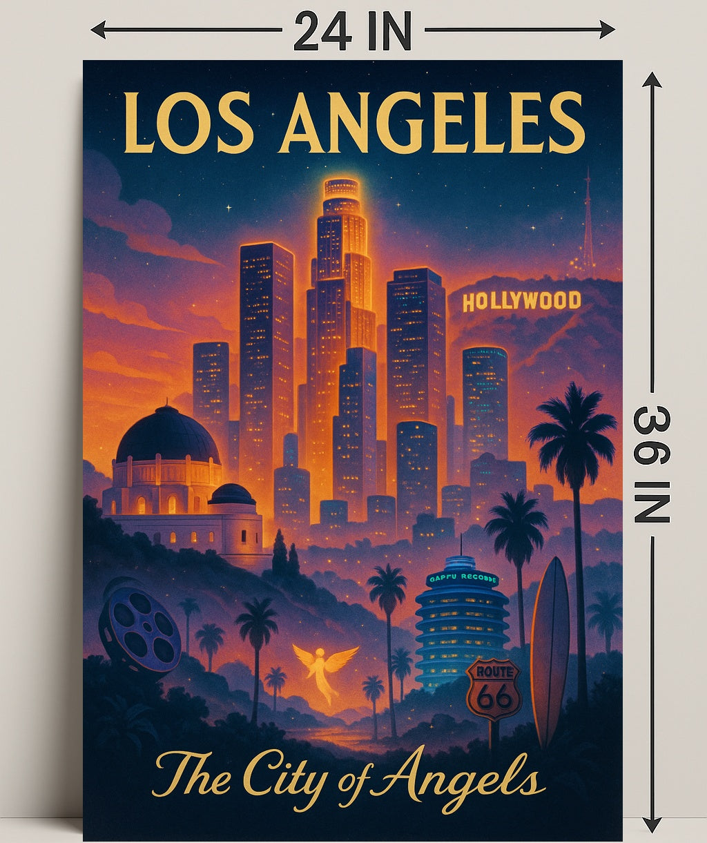 Los Angeles City of Angels Vintage Poster PosterGoat