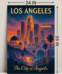 Los Angeles City of Angels Vintage Poster PosterGoat