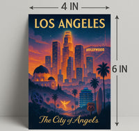 Los Angeles City of Angels Vintage Poster PosterGoat