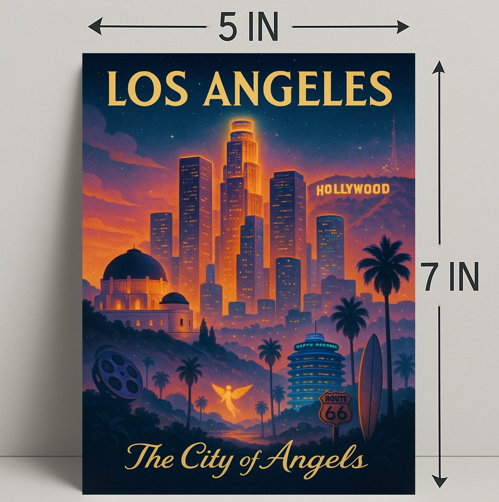 Los Angeles City of Angels Vintage Poster PosterGoat