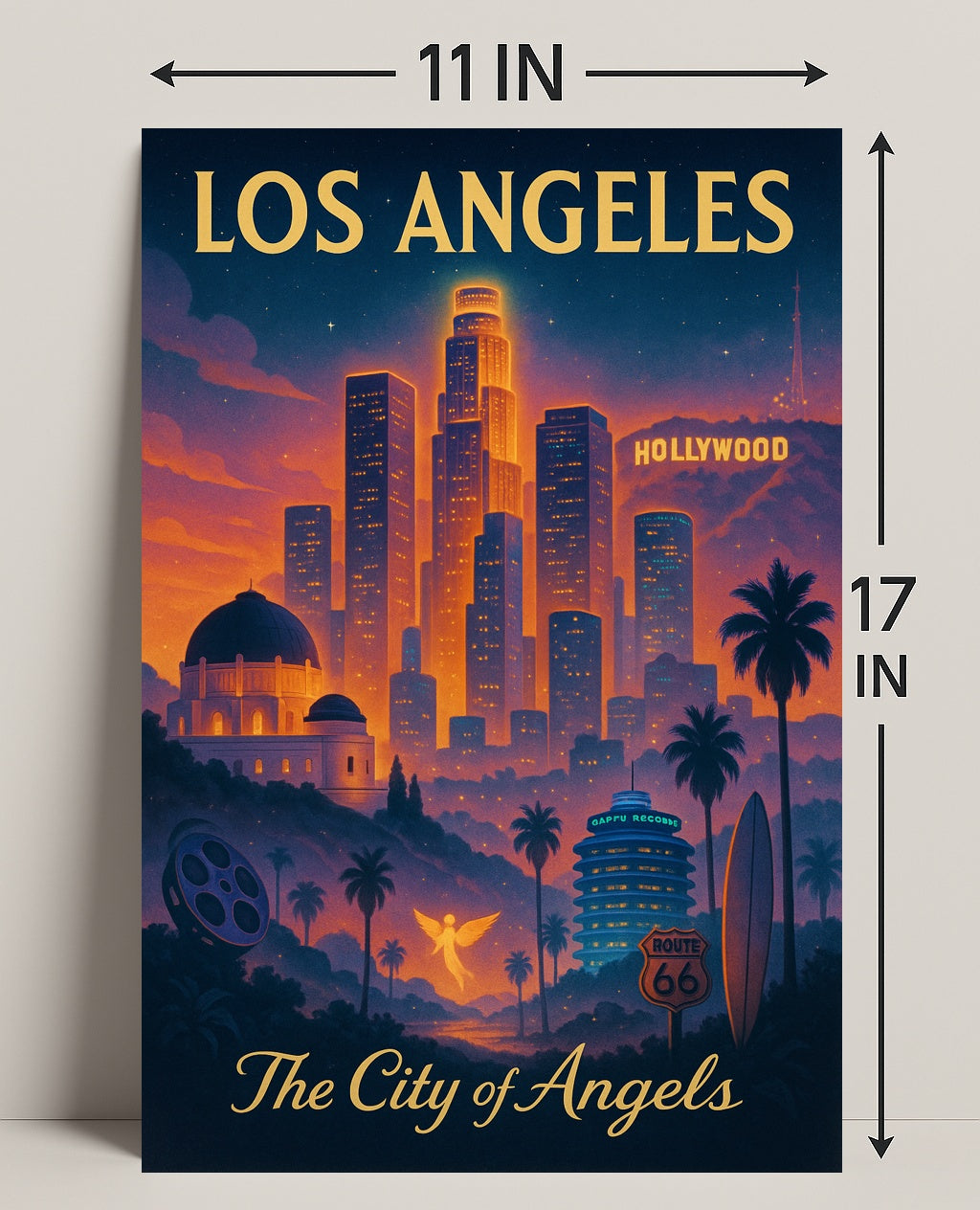 Los Angeles City of Angels Vintage Poster PosterGoat