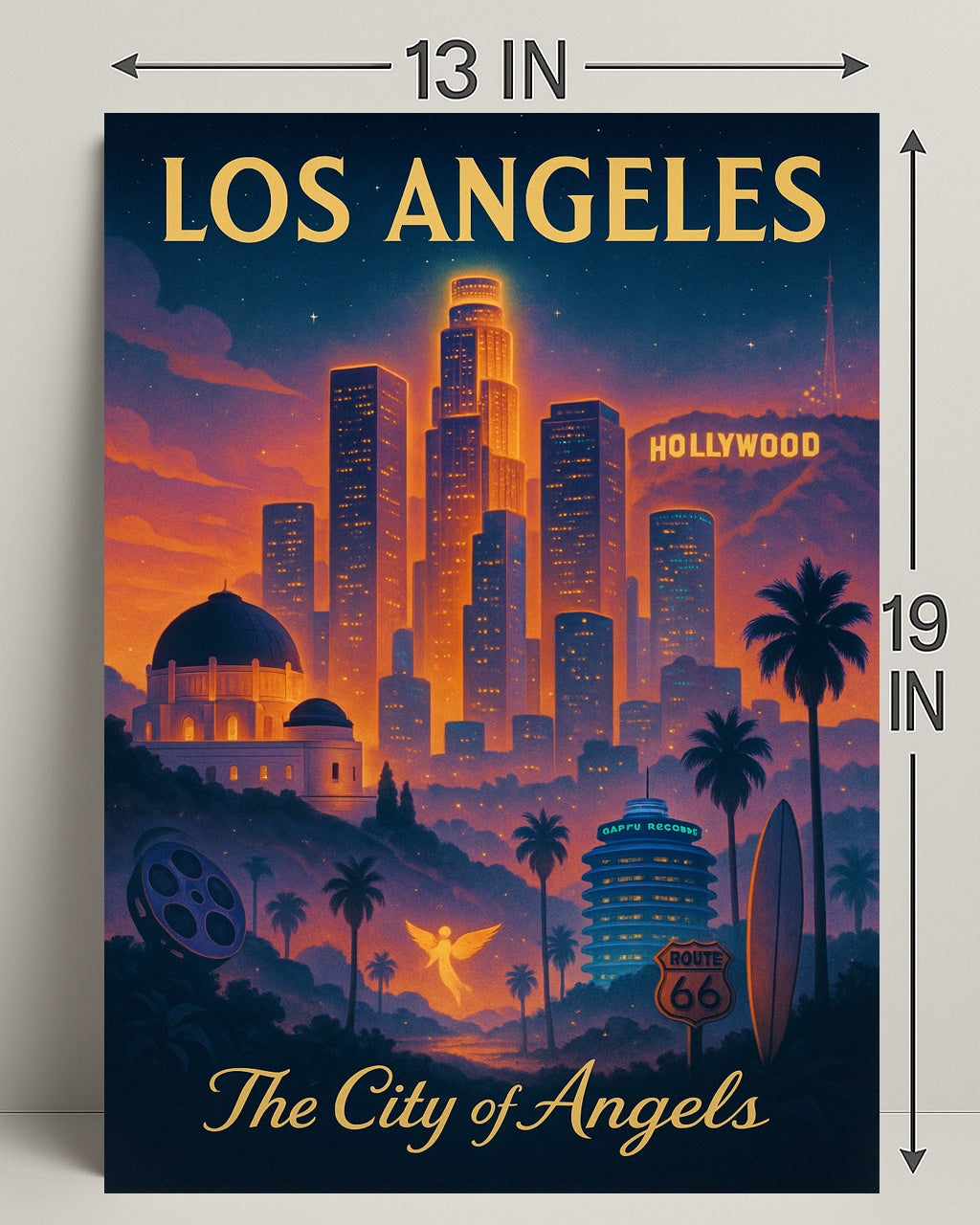 Los Angeles City of Angels Vintage Poster PosterGoat