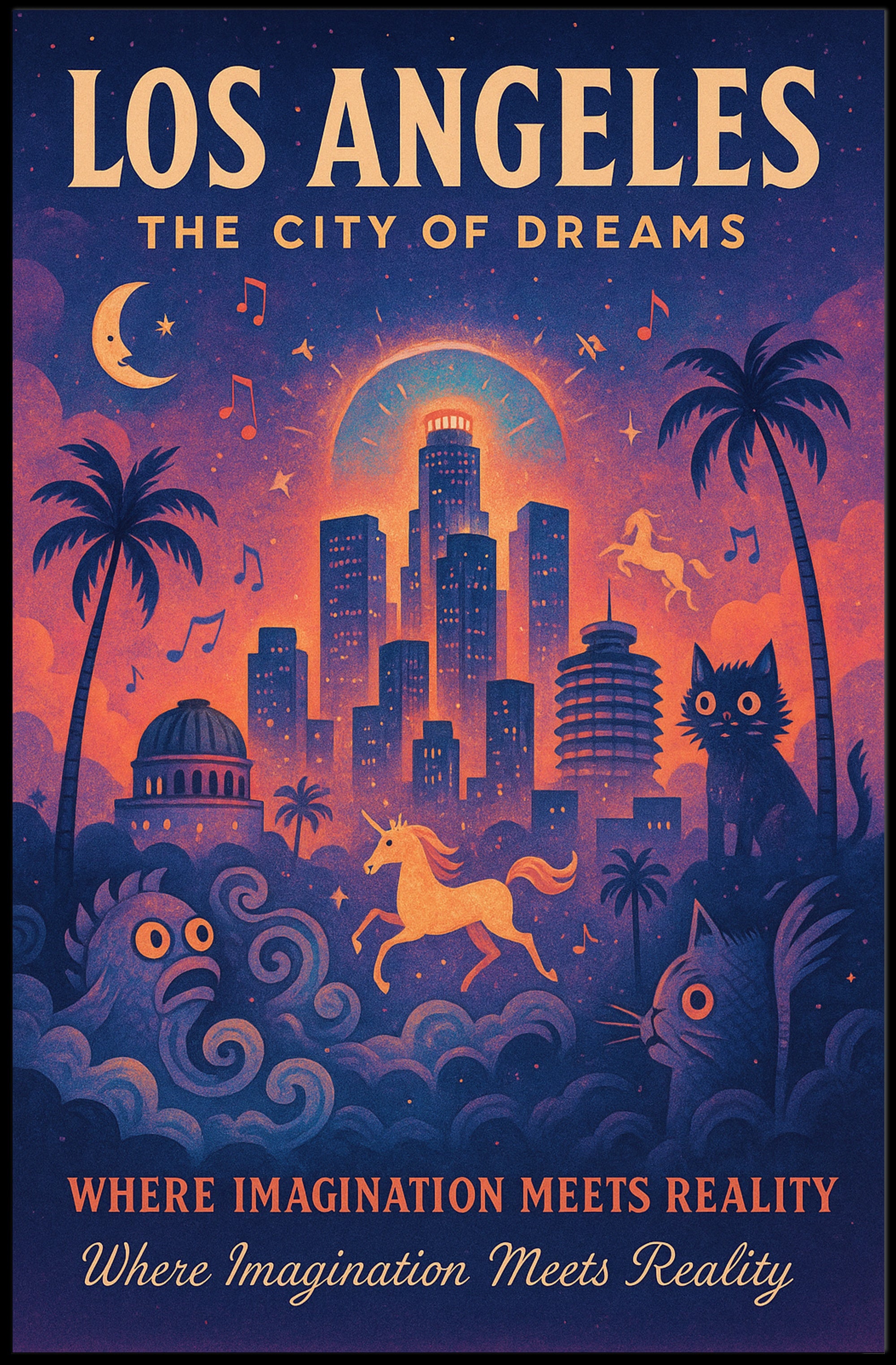 Los Angeles City of Dreams Poster Art Print PosterGoat