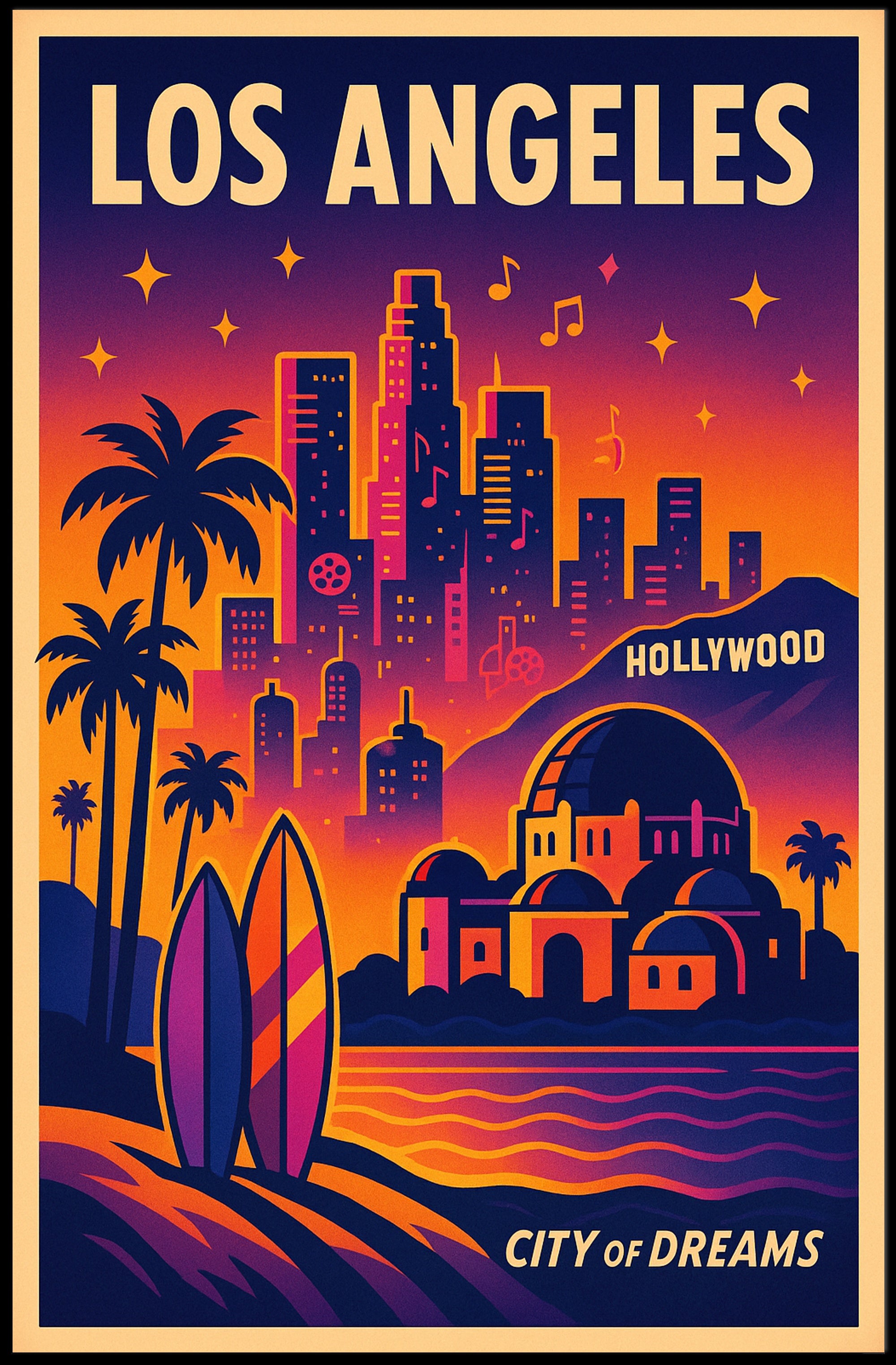 Los Angeles City of Dreams Poster PosterGoat