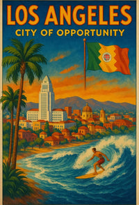 Los Angeles City of Opportunity Travel Poster PosterGoat