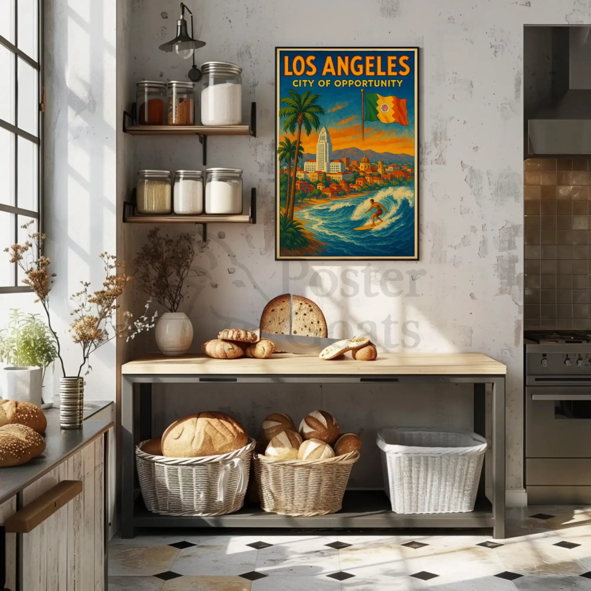 Los Angeles City of Opportunity Travel Poster PosterGoat