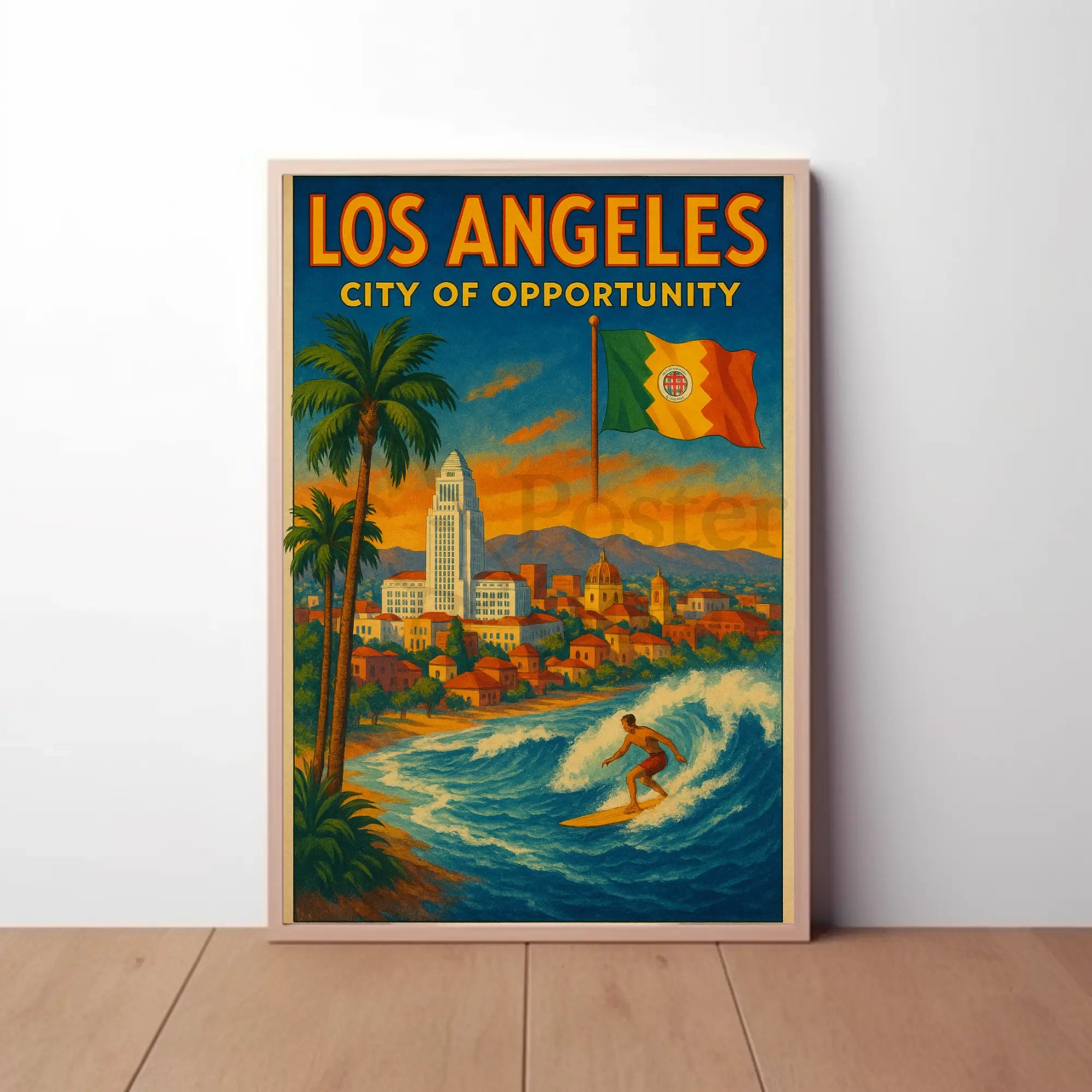 Los Angeles City of Opportunity Travel Poster PosterGoat